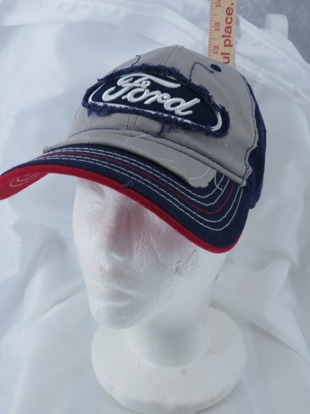 Distressed Ford Trucker Hat | Retro Embroidered Logo Cap | Y2K Grunge